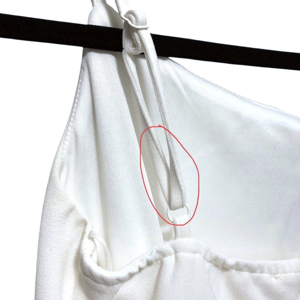 Mi Ami Solid White Asymmetrical Spaghetti Strap S… - image 7